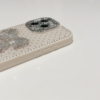 Bling Glitter 3D Bowknot Téléphone étui pour iphone 16 15 14 Pro Max Mignon Scintillant Cristal Strass Mobile Couvre pour Les Filles