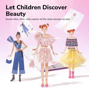 MIDEER Little Designer Fashion Craft Kit Plastic Full Fabric Set with Diverse <b>Skin</b> Tones & Styles for Creative Outfit Design DIY - Product Image 5