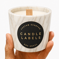 Ensemble d'étiquettes personnalisées pour bougies Blanc Vert Noir : Autocollants ronds pour pots de bougies avec dorure à chaud, autocollants en vinyle imperméables pour étiquettes privées
