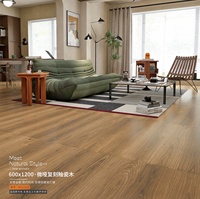Carrelage en porcelaine imitation bois avec grain naturel 600x1200mm, carreaux Fischgrät pour salon