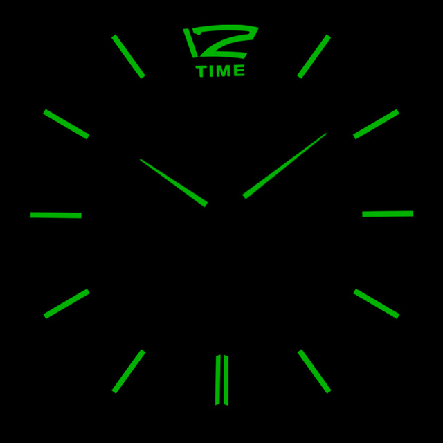 3D Luminous Wall Clock 47 Inch Acrylic DIY Frameless Quartz Watch Wall Sticker Digital Clock for Home Office Decoration