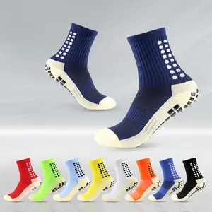 Оптовая продажа, доступные спортивные носки для экипажа, мужские приклеенные футбольные носки, противоскользящие Дышащие носки