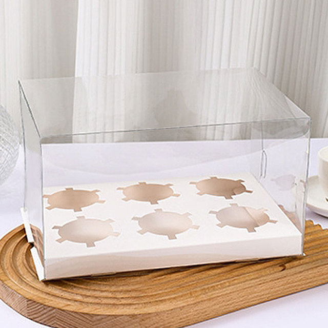 Wholesale Custom Food Grade Hold 1 2 4 6 12 Hole Standard Cupcales Bakery Carrier Box Cupcake Box With Window