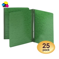 Protège-documents robustes en carton pressé 25pt vert avec attache latérale à griffes métalliques, format Lettre, pour rapports et présentations professionnelles