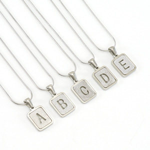 Zogxin Stainless Steel Letter Pendant Necklace 18K Gold Plated Snake Chain Alphabet Charm For Women Gift Jewelry - Product Image 4