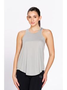 เสื้อกล้ามออกกำลังกายสีเทาอ่อนสำหรับผู้หญิง ยี่ห้อ Munns & Mars ผลิตจากโพลีเอสเตอร์เนื้อแน่น แบบไม่มีแขน ทรง Racer Back เหมาะสำหรับการวิ่ง - Product Image 1