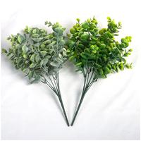 Daun Buatan Sentuhan Asli Eucalyptus Hias Plastik Ramah Lingkungan Dekorasi Rumah Putih Mini Kecil Pot Buatan