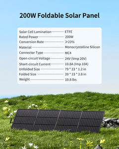 Panel Solar Portátil Plegable ABOK de 200W, Fuente de Energía de Recarga Fotovoltaica para Estaciones de Carga, Conexión en Serie - Product Image 6