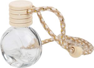 Ambientador colgante coche aroma 10ml tapa de madera vidrio Perfume aceite aromaterapia difusor botella con cuerda - Product Image 6
