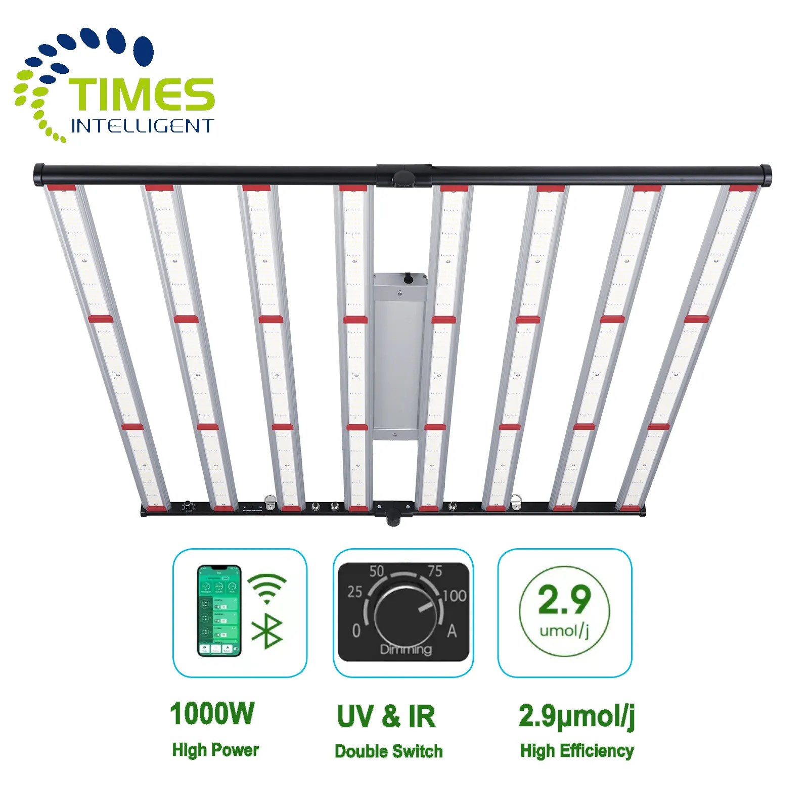 Remplacer l'usine 1000W Hps élèvent la lumière commerciale 800 watts Samsung Lm301B 10 barre lumineuse 1000W Led élèvent des lumières