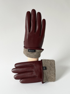 BSCI कारखाने स्टाइलिश टच स्क्रीन बुना हुआ अस्तर सर्दियों असली लेदर दस्ताने महिलाओं - Product Image 4