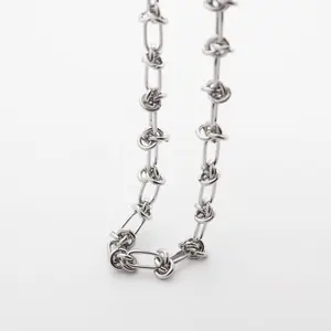 Chris April Fashion Jewelry in stock PVD gold plated 316L stainless steel thorns Heavy thick chain necklace