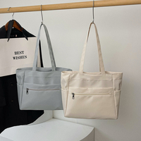Sacs à bandoulière pour femmes de grande capacité avec logo personnalisé Sacs à main fourre-tout en nylon robuste avec fermeture éclair et poches