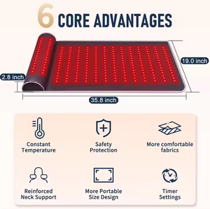 Phenitech LED Beads Red Light Leather Red Light Massage Mat para perder peso con soporte para el cuello - Product Image 2