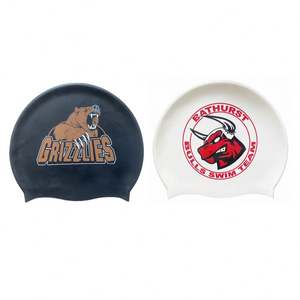 High Quality <b>Waterproof</b> <b>Silicone</b> Swim Cap for Unisex Adult Kids with Custom Sun Protective Design and PVC Zipper Bag - Product Image 1