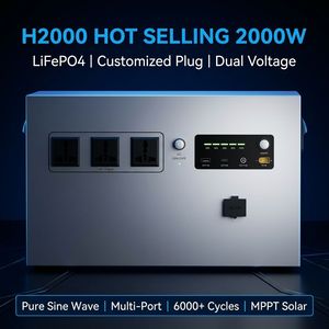 Centrale Électrique Portable H2000 à Succès Commercial 2000W, Générateur Solaire à Prise Personnalisée, Onde Sinusoïdale Pure, Double Tension - Product Image 6