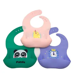 Factory Wholesale Silicon Baby Seal Shape Easy To Wash Baby Silicone Bib