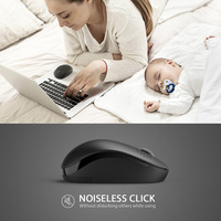 SeenDa Mouse komputer portabel, tetikus nirkabel 2.4GHz tanpa suara untuk Laptop Mini, tidak bersuara, Mouse komputer untuk Desktop Notebook PC