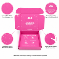 Caja de Envío de Lujo Color Rosa Bubblegum con Impresión Interior Completa para Marcas Premium de Cuidado del Cabello y la Piel