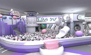 منطقة لعب داخلية للأطفال بمساحة 1200 متر مربع صديقة للبيئة، مصنوعة من البلاستيك الفاتح بتصميم مستقبلي للمدارس ومراكز التسوق ومراكز اللعب، وزن 500 كجم - Product Image 3