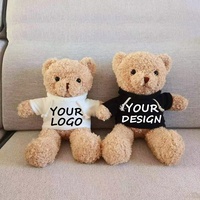 Vente en gros d'adorables peluches ours en peluche super douces jouets personnalisés avec vêtements en coton PP