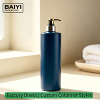 Botol Silinder HDPE 1000ml dengan Pompa Lotion, Sablon untuk Sampo, Sabun Mandi, Perlengkapan Mandi - Dapat Disesuaikan, Grosir Pabrik