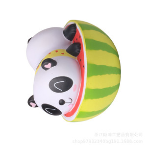 Cute Panda In Watermelon PU Foam Slow <b>Rebound</b> Toy Summer Fun Gift Desk Decoration - Product Image 2