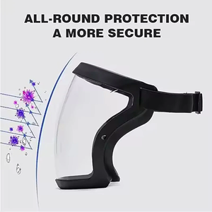 Reusable Work Protection Mask Anti-Fog Full <strong>Face</strong> <strong>Shield</strong> High Visibility Chemical Resistant Silicone Polycarbonate Lens Safety - Product Image 6