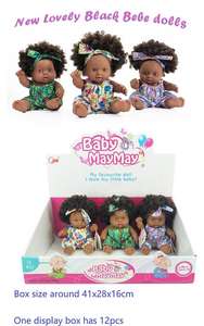 Muñecas Negras Bebé de 20 cm de Altura, <span class=keywords><strong>Muñeca</strong></span> de Vinilo con Apariencia Realista, Muñecas de Piel Negra con Cabello Afro - Product Image 3