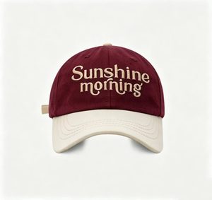 Sunshine Morning Embroidered Two Tone Baseball Cap Vintage Washed Cotton Adjustable Hat for Men Women Casual Streetwear Sun Hat - Product Image 1