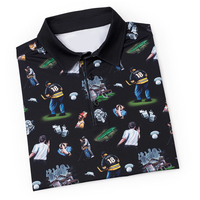 Herenshirt golfpolo met aangepast logo, patroonprint, gebreide stof, lichtgewicht, stretch, performance, casual golfkleding leverancier