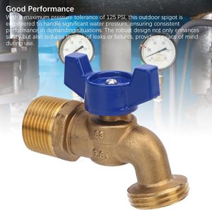 Robinet à bille extérieur en laiton Eujgoov anti-corrosion, prêt à l'emploi, filetage NPT DN20 3/4 po, quart de tour, pour jardin - Product Image 5