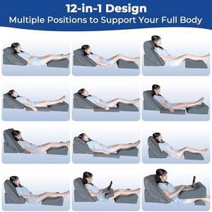 4pcs Set Bantal Orthopedi Bentuk Wedge Rajutan Busa Memori untuk Pasca Operasi, Pereda Nyeri Leher, Punggung, Kaki, Asam Refluks GERD, dan untuk Membaca di Tempat Tidur - Product Image 6