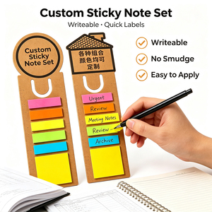 Ensemble de blocs-notes adhésifs SK personnalisés, blocs-notes colorés, format portable, accès rapide, facile à transporter, design compact - Product Image 3
