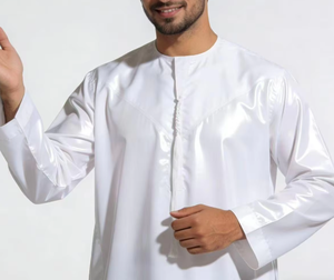 Prix Réduit <span class=keywords><strong>Tissu</strong></span> Thobe Arabe 100% Polyester Tricoté 120 GSM Confortable Respirant Durable Bonne Tenue Design Populaire Garçons - Product Image 1