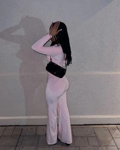 <span class=keywords><strong>GR</strong></span> abbigliamento moda set da <span class=keywords><strong>donna</strong></span> rosa felpa con Zip e cappuccio pantaloni a zampillo velluti tuta personalizzata - Product Image 3