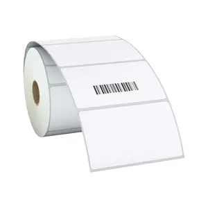 Étiquette thermique directe vierge personnalisée 2.25X1.25 ou autocollant en papier auto-adhésif imprimé Code à barres blanc Rouleau d'étiquettes à l'échelle 58mm