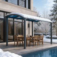 Auvent de protection en polycarbonate massif avec structure en aluminium pour restaurant et abri anti-pluie - Vente en gros