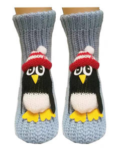 Femme Femmes Filles Noël Père Noël Pingouin Bonhomme de neige Renne Full Body 3D Animal Anti-slip Indoor Room Home Slipper Socks - Product Image 1