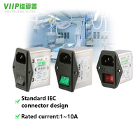 VIIP VIP1-1E 6A Filtre EMI à double fusible, prise d'alimentation C14 pour appareils médicaux