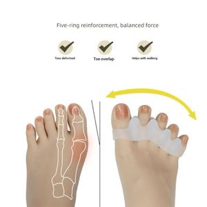 Séparateur d'orteils en silicone souple pour soulager les hampes, redresseur d'orteils en silicone de qualité médicale à 5 trous pour soulager la douleur aux pieds - Product Image 3