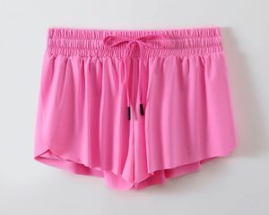 Women's 2-in-1 Running Shorts Hidden Phone Pocket Eco-Friendly Seamless Pink Quick Dry Drawstring Waist High Waist Solid Color - Product Image 4