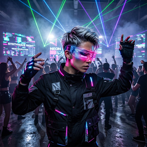 Lunettes LED multicolores <span class=keywords><strong>7</strong></span> couleurs, visière lumineuse pour concerts, clubs et raves avec mode respiration - Product Image 1