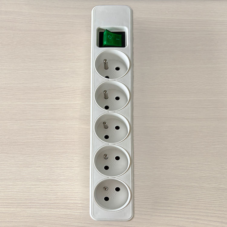 VNX Wholesale Cheap French Standard 5 Way Extension Cord Socket Power Strip PVC EU Plugs 16A Rated Compatible