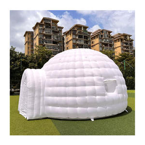 Dôme de tente gonflable portable d'extérieur avec lumière LED, 2 fenêtres, imperméable, durable, installation facile, 16,5x18x11 pieds pour fête, mariage - Product Image 1