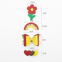 Ensemble cadeau de Noël d'accessoires pour cheveux personnalisés : Pince à cheveux, Fleur, Nœud arc-en-ciel, Accessoire de tête en cuir, Pince à cheveux mignonne en forme de nœud, Vente en gros