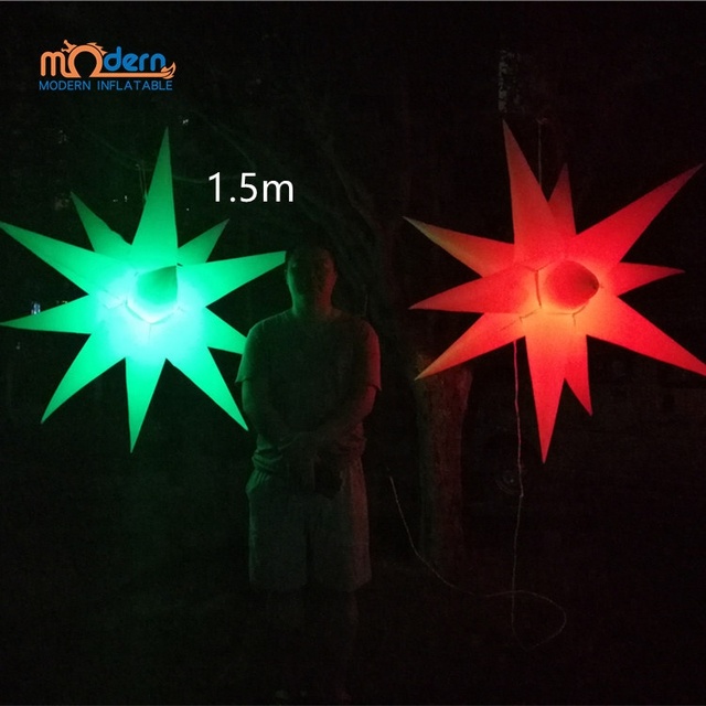 Giant 1.5m LED Inflatable Star with RGB Lights & Remote Control for Nightclub Advertising Balloon Decor Outdoor Events