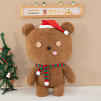 Chapeau de Noël Capybara en Peluche Doux, Poupées en Peluche Capybara de Dessin Animé, Adorables Cadeaux Ours pour Enfants et Adultes, Vente en Gros