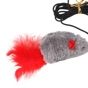 Giocattoli interattivi eco-friendly per animali domestici porta appeso in tessuto Mouse e gatto giocattolo con suono per gatti interni di colore grigio - Product Image 2