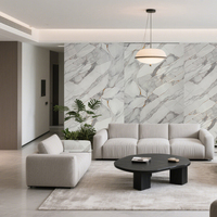 Panneaux muraux en PVC à motif marbre UV, style classique, haute brillance, imitation pierre, alternative pour la rénovation d'espaces commerciaux